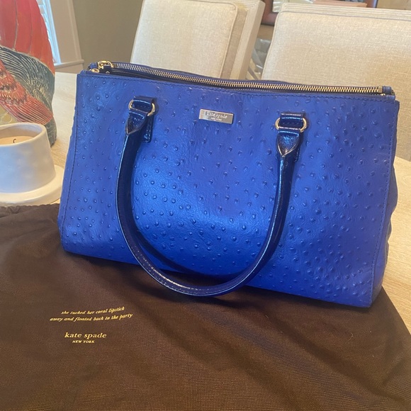 Kate Spade Navy Ostrich Print Tote - Picture 3 of 8